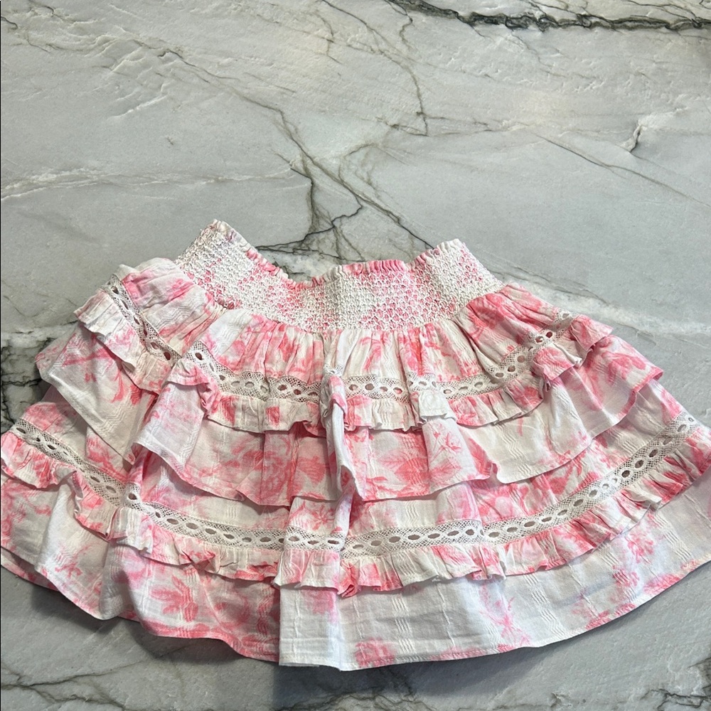Girls LoveShackFancy mini skirt.